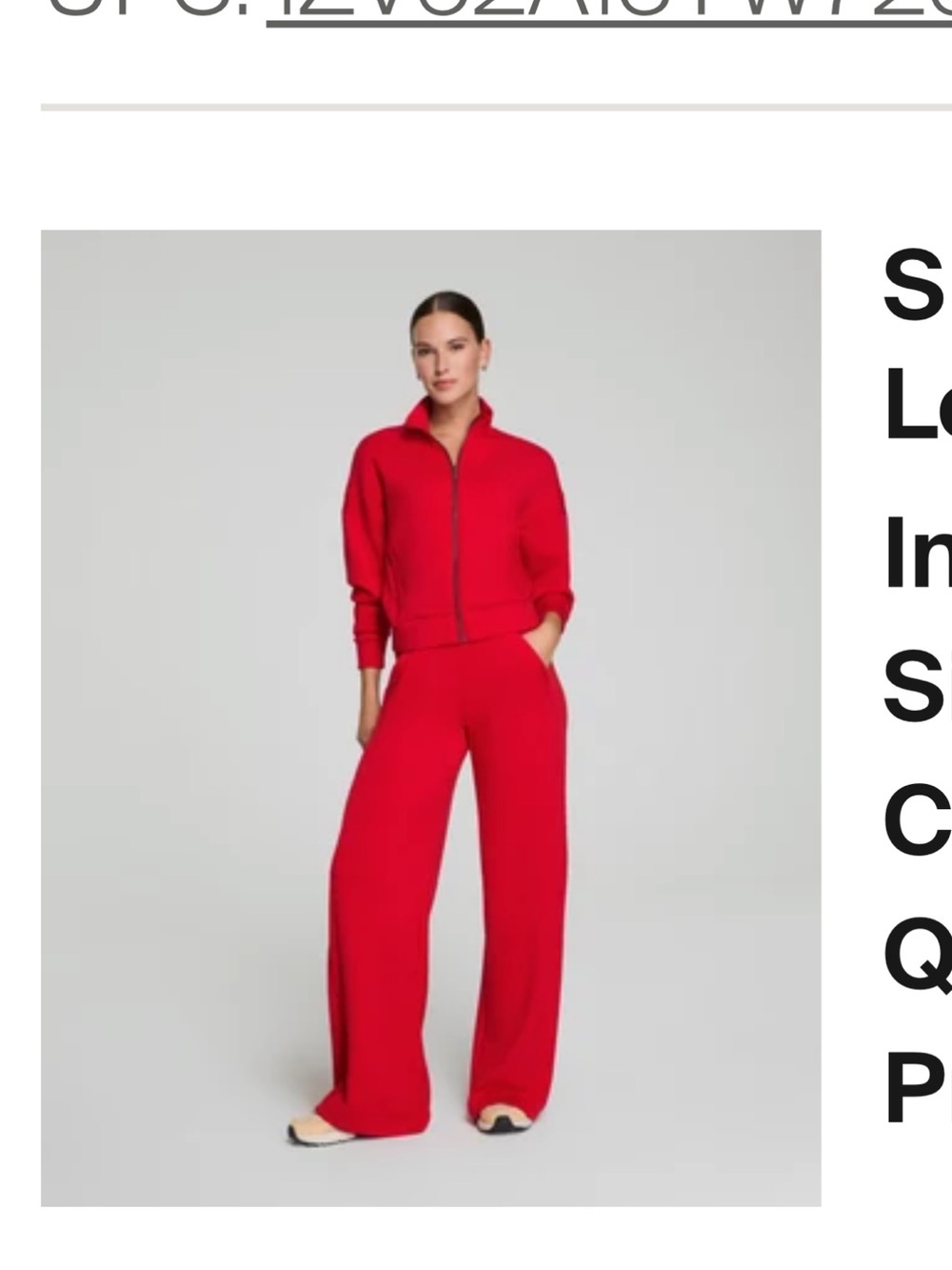 SPANX Red Wide-Leg Knit Pants